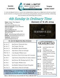 4th Sunday in Ordinary Time Year B